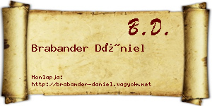 Brabander Dániel névjegykártya